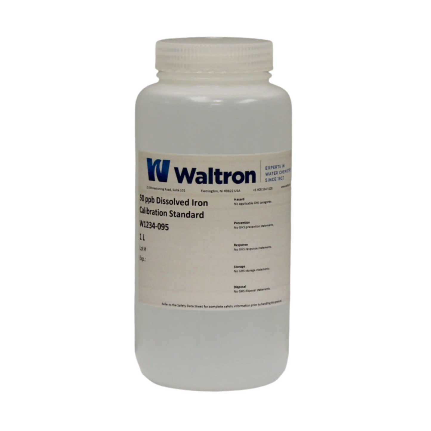 Dissolved Iron Calibration Standard, 50Ppb, 1L