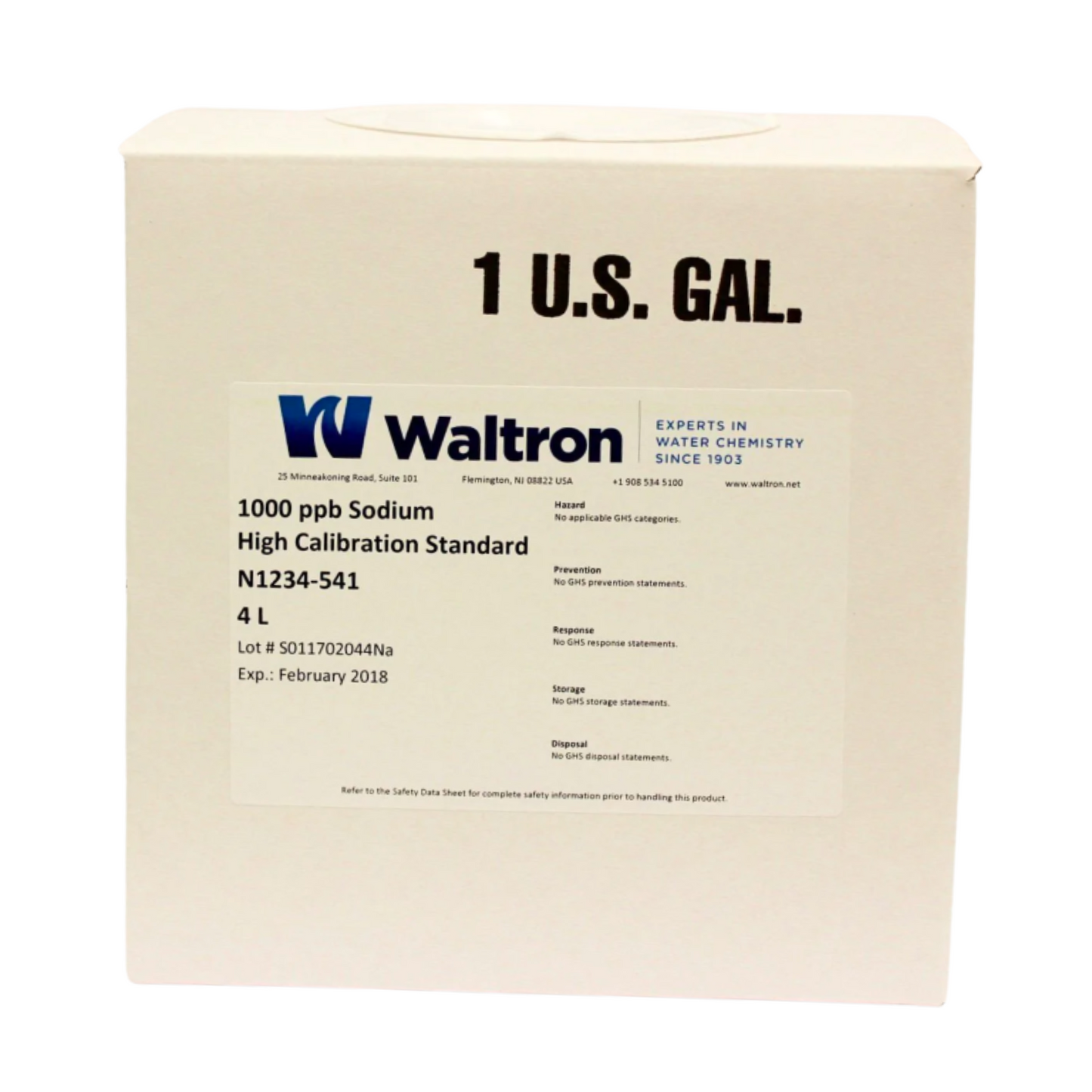 Sodium High Calibration Standard, 1000Ppb, Red, 1 Gal/4L Cube