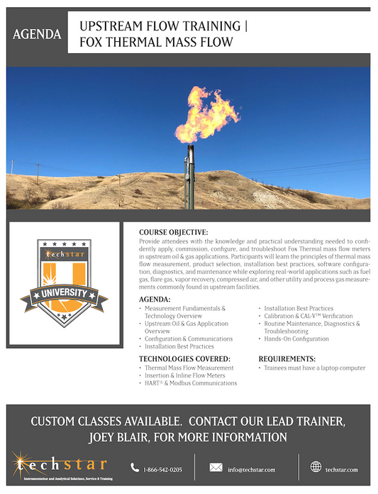 Upstream Flow Training | Fox Thermal Mass Flow - Midland, TX - August 19, 2026