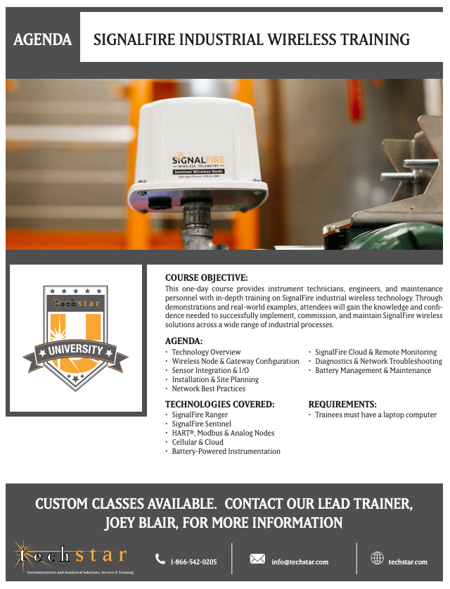 SignalFire Industrial Wireless Training - Midland, TX - August 28, 2026