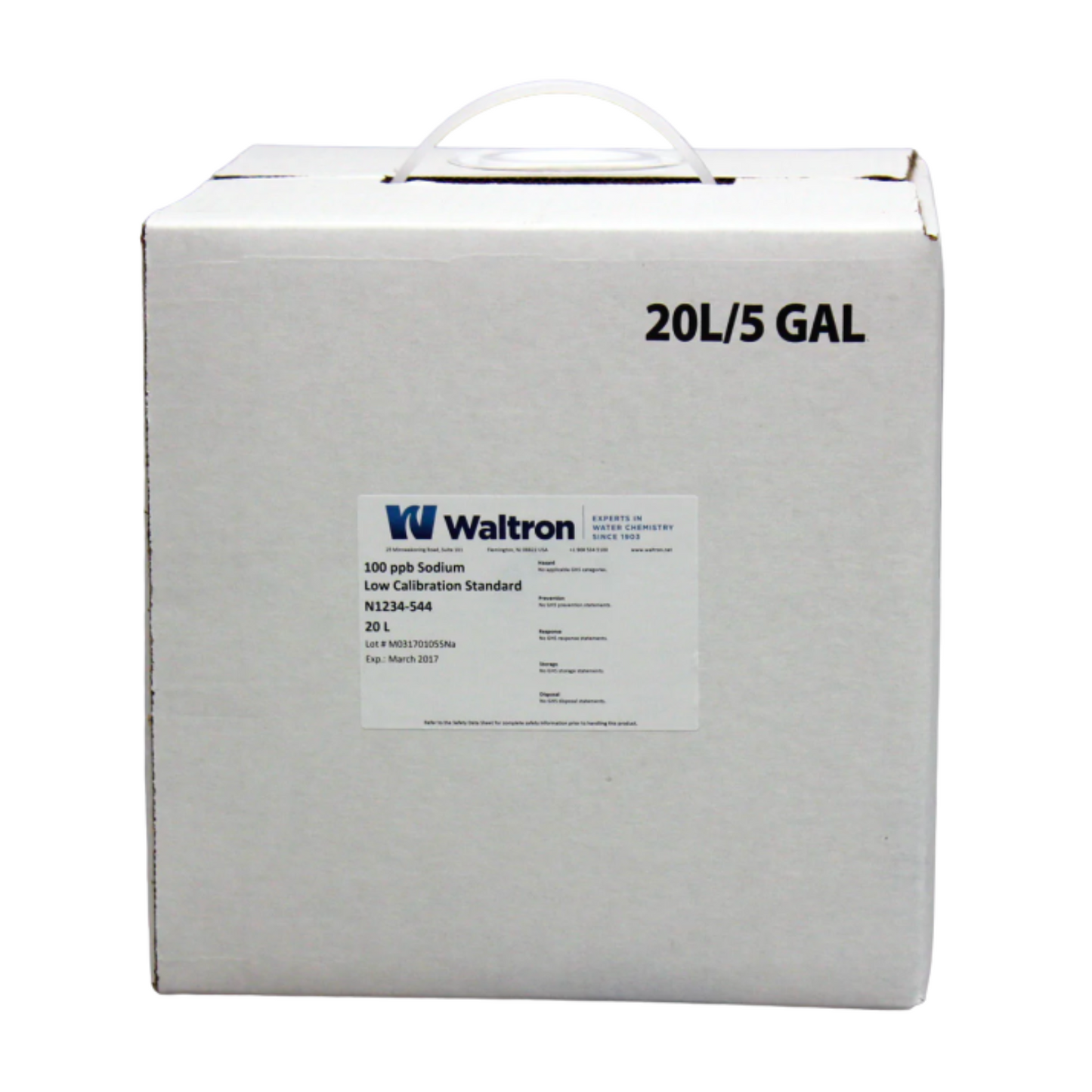 Sodium Low Calibration Standard, 100Ppb, 5 Gal/20L Cube